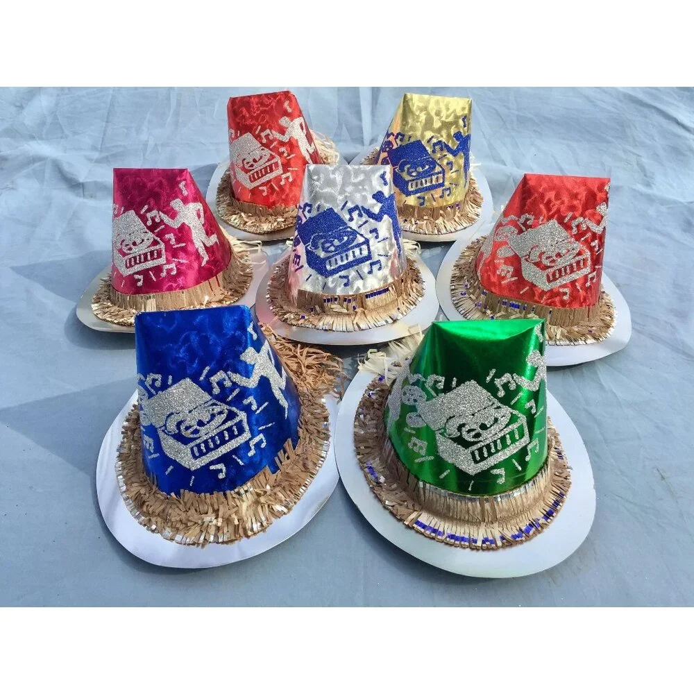 (Pack of 7) 1950s Vintage Party Hats Rock and Roll Theme